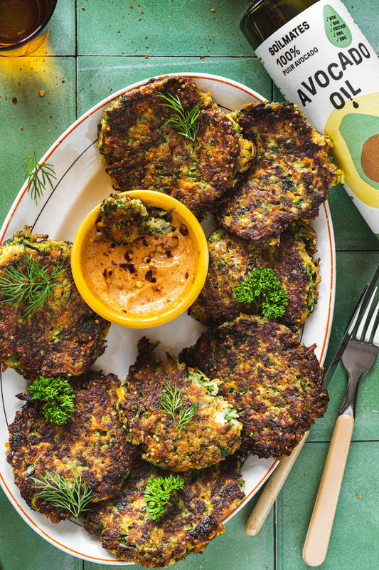 Veggie Fritters with Spicy Mayo recipe